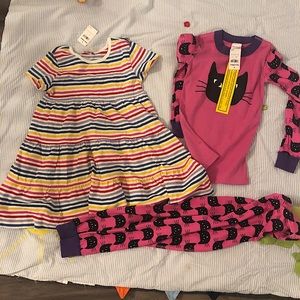 Hanna Andersson pajamas and dress for girls 5T